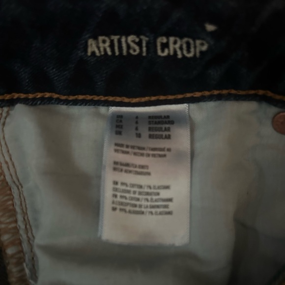 2 pair American Eagle Outfitters ARTIST CROP Jeans size 4 - Picture 7 of 7